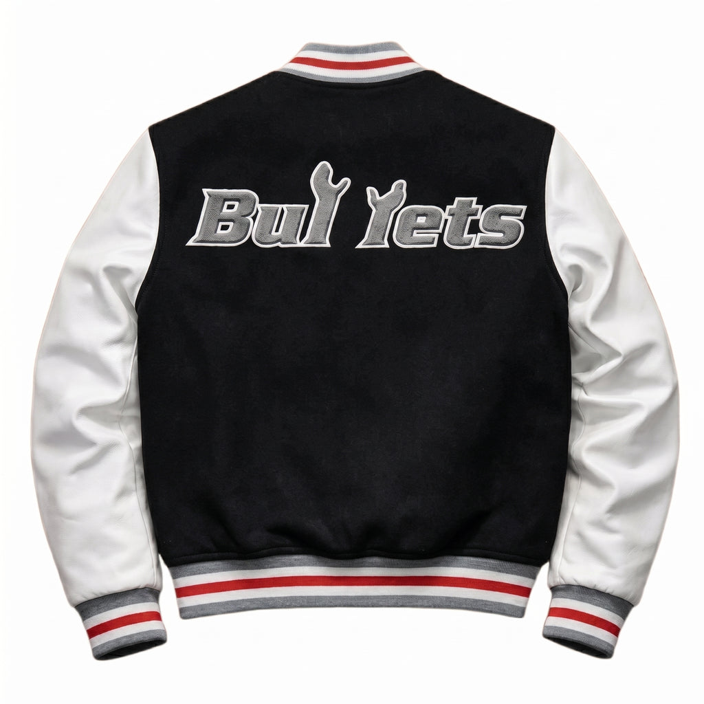 Black Varsity Jacket Back Print | Letterman Jacket Men Women | Streetwear Bomber
