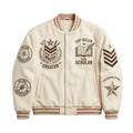 Creative Leader Guild Varsity Jacket - Premium Cream Wool Embroidered Letterman Jacket