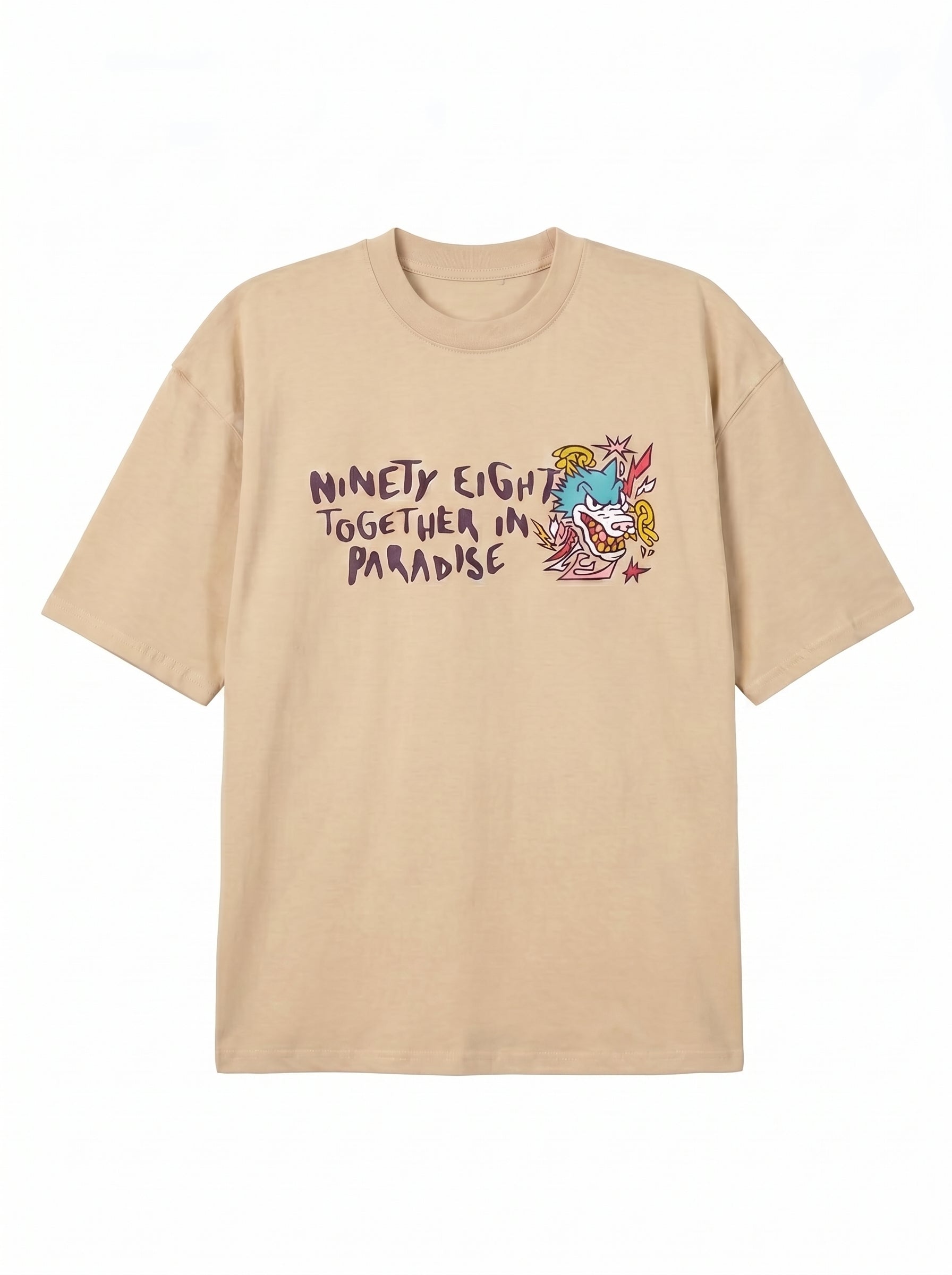 Men's Boxy Fit Edgy Cartoon Graphic Shirt | Front & Back Print