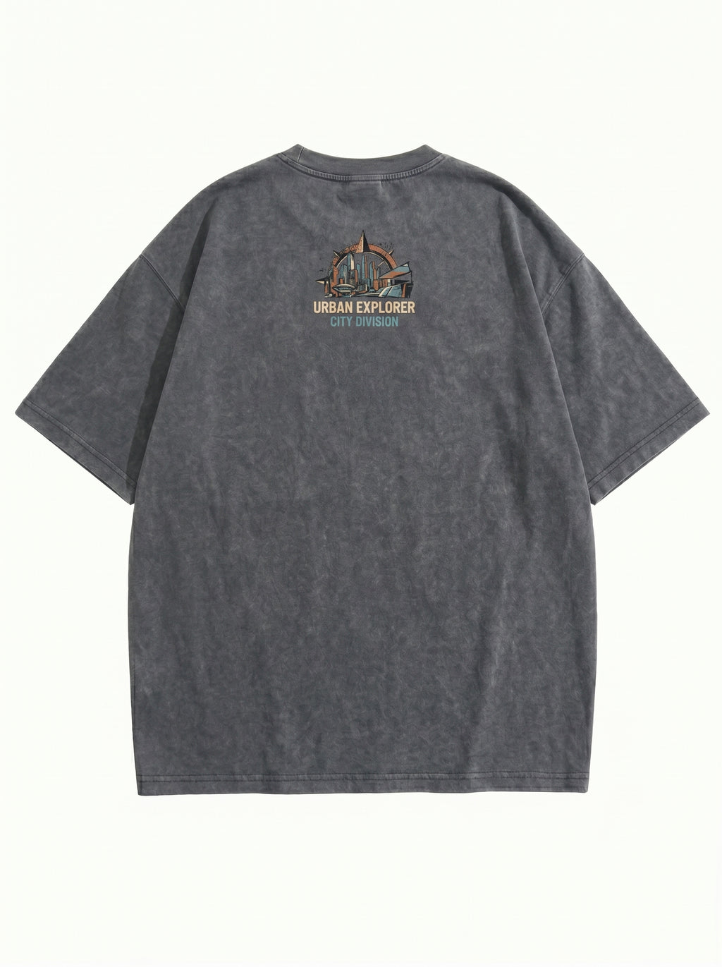 Vintage Wash "Urban Explorer Collective" Graphic T-Shirt - Charcoal