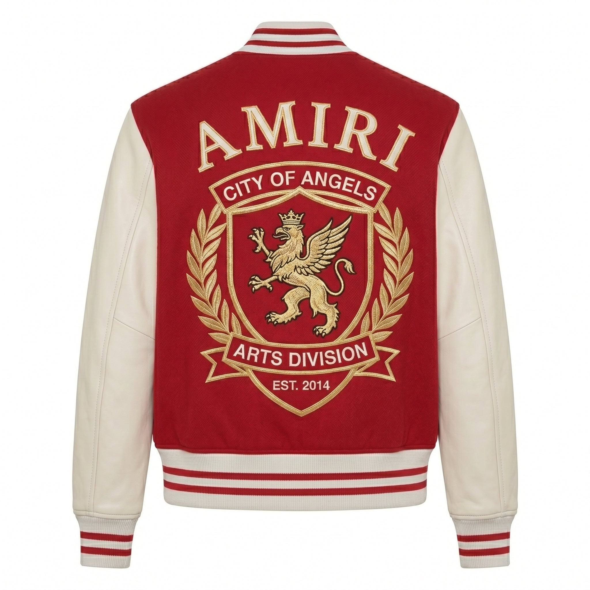 Red and Cream Griffin Bomber Coat