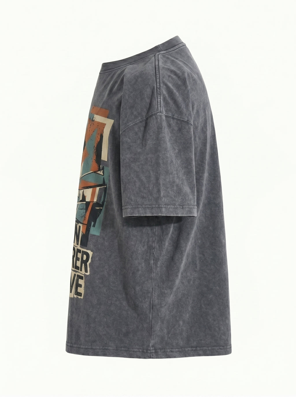 Vintage Wash "Urban Explorer Collective" Graphic T-Shirt - Charcoal