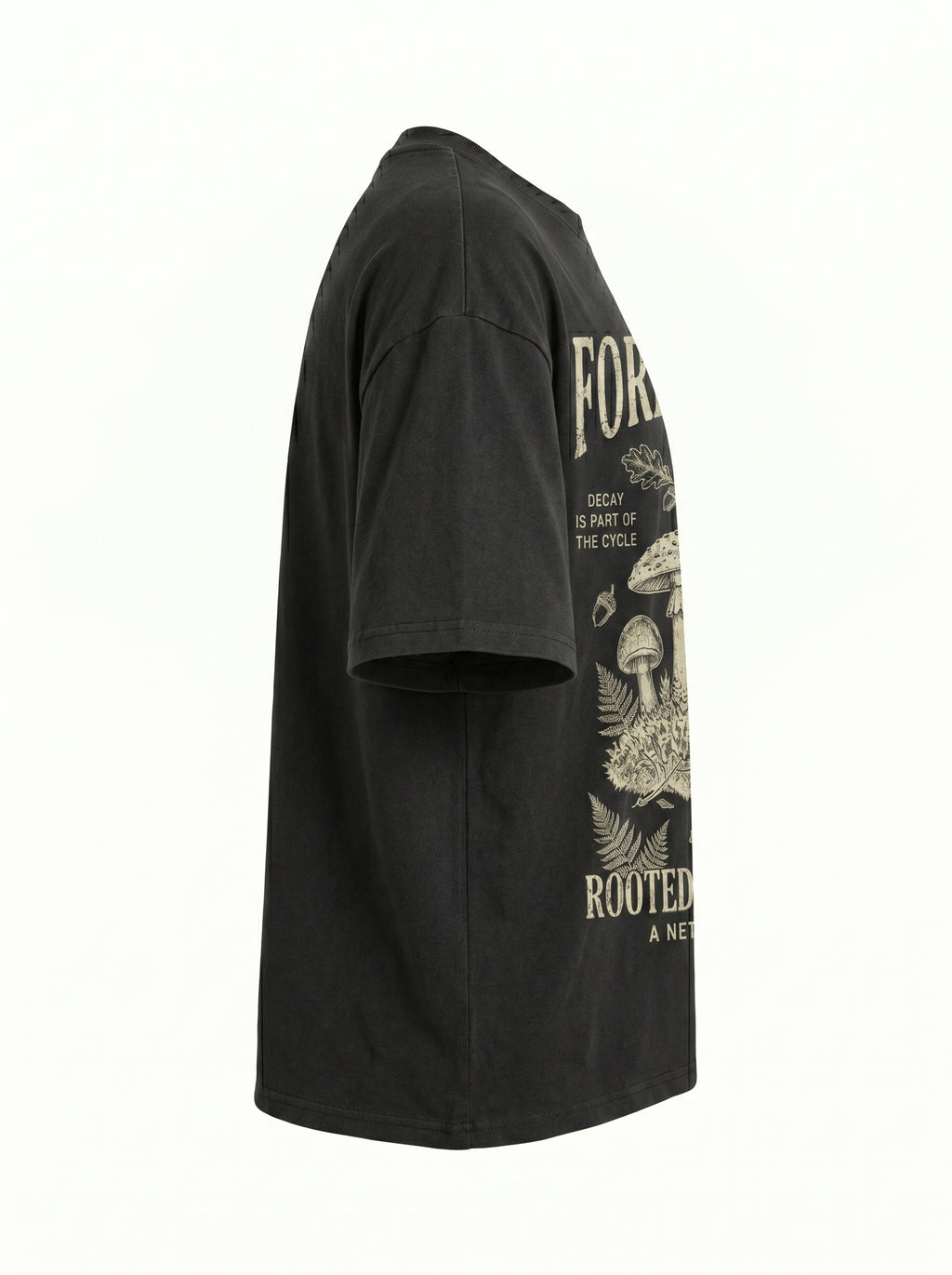 "Forest Floor" Mycelium Botanical Graphic Tee - Black & White
