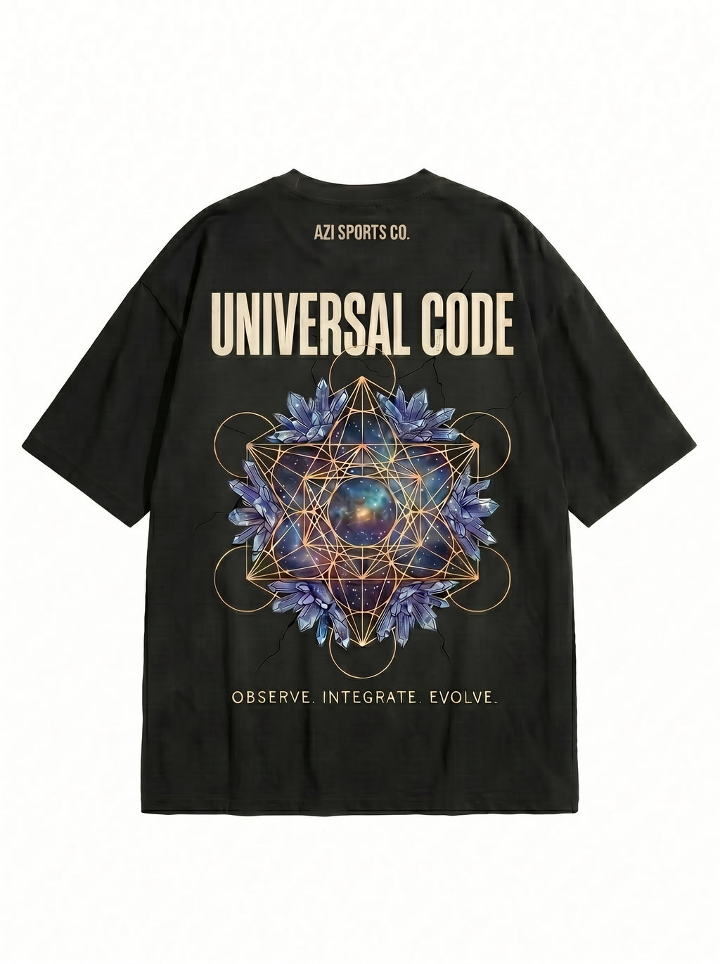 Heavyweight Universal Code T-Shirt | Geometric Crystal Oversized Tee