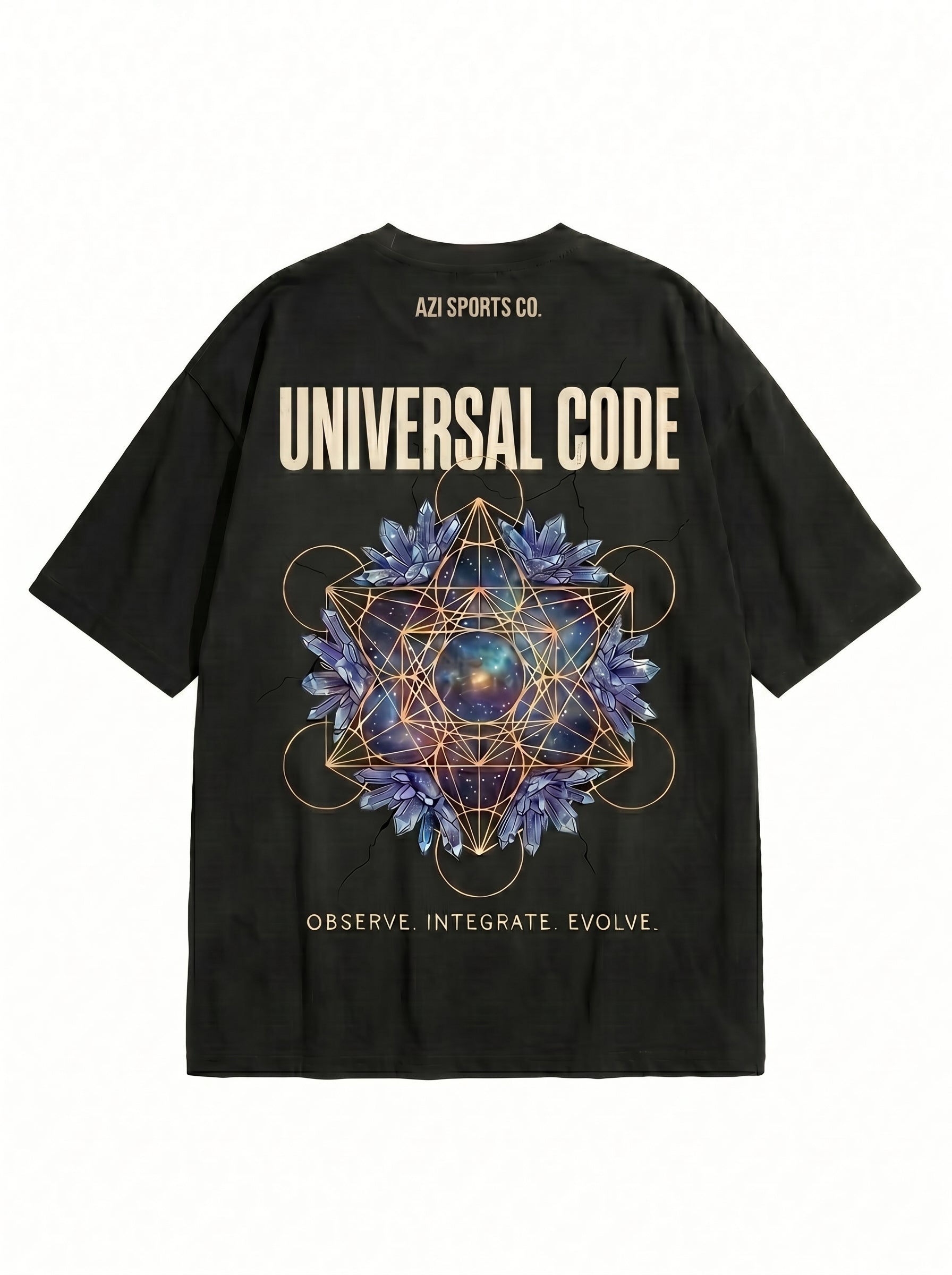 Heavyweight Universal Code T-Shirt | Geometric Crystal Oversized Tee