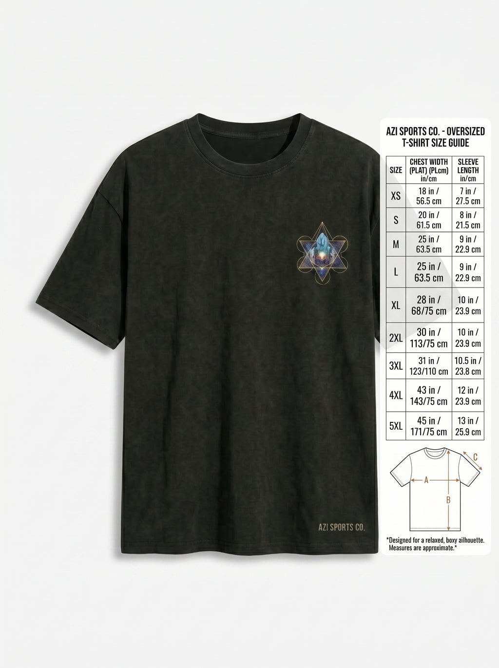 Heavyweight Universal Code T-Shirt | Geometric Crystal Oversized Tee