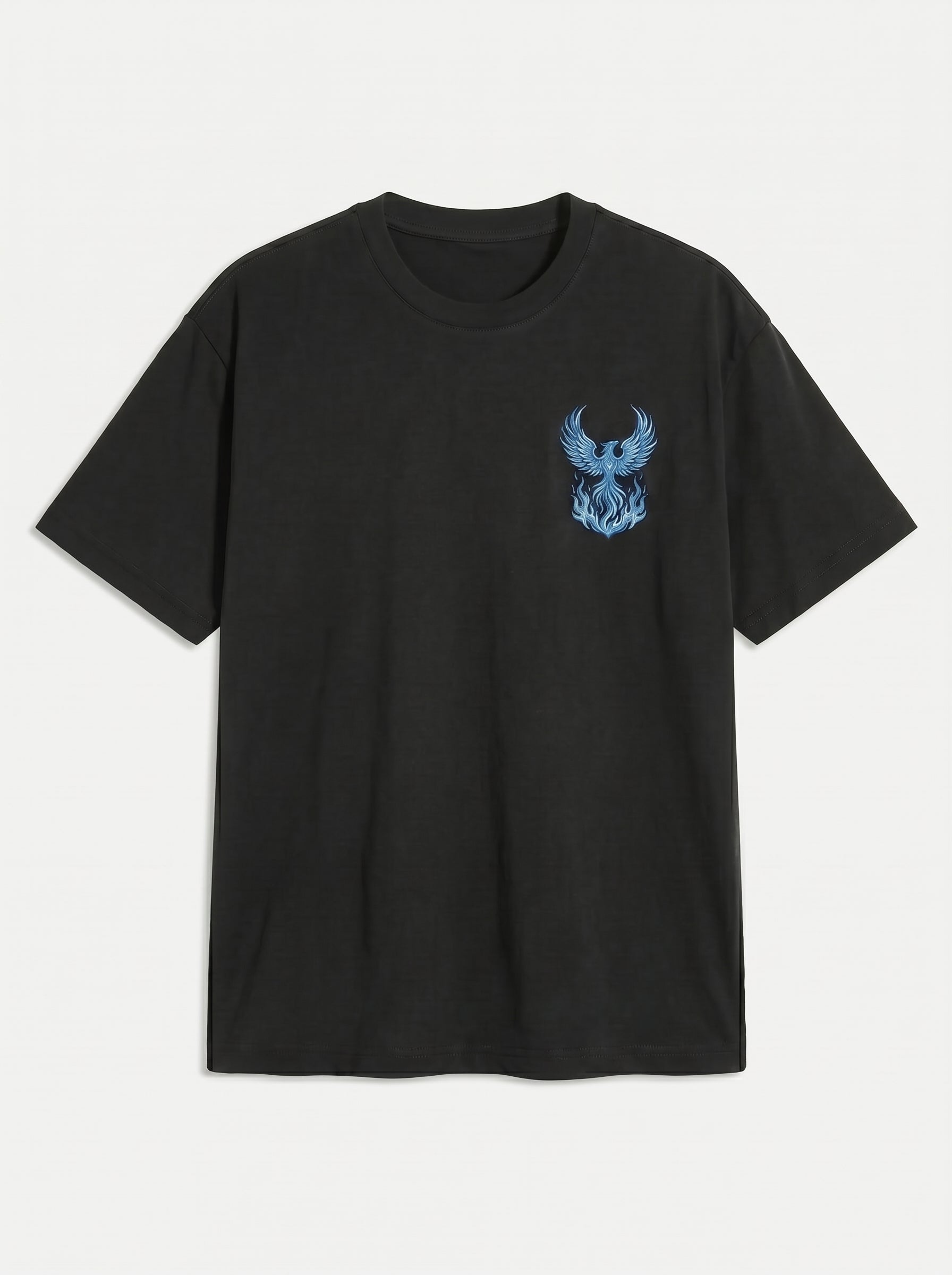 Men's Oversized Mythical Graphic Shirt | Front & Back Flame Print