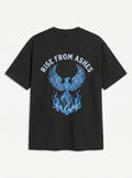 Men's Oversized Mythical Graphic Shirt | Front & Back Flame Print
