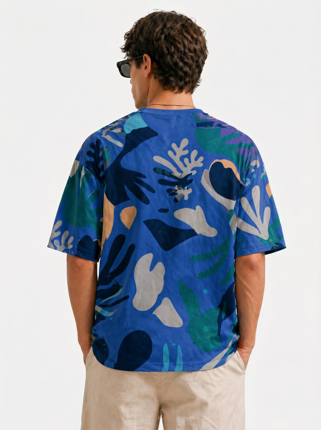Oversized Abstract Coral Print T-Shirt | Modern Streetwear Graphic Tee