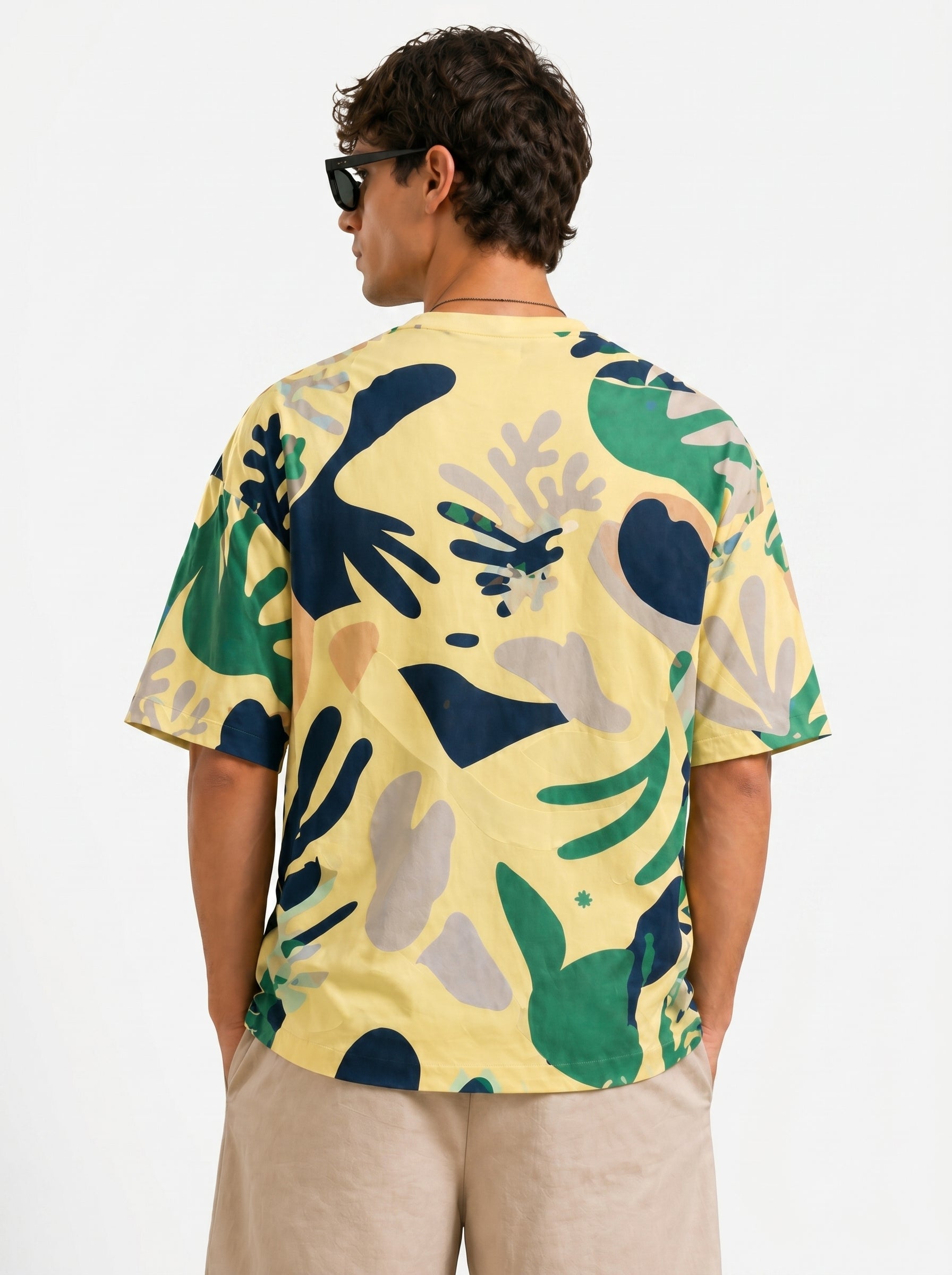 Oversized Abstract Coral Print T-Shirt | Modern Streetwear Graphic Tee