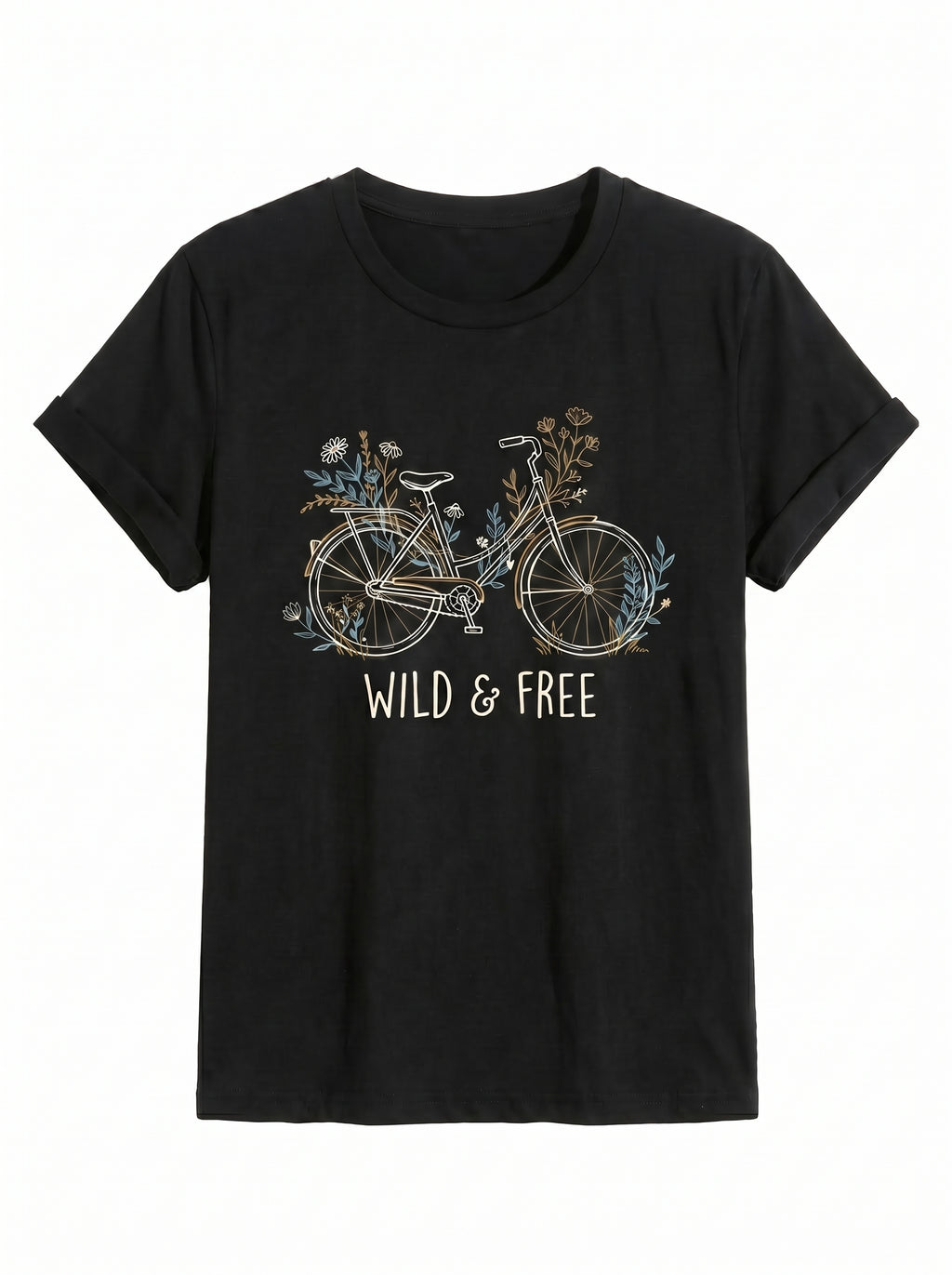 Wild & Free Vintage Bicycle Floral Graphic Tee