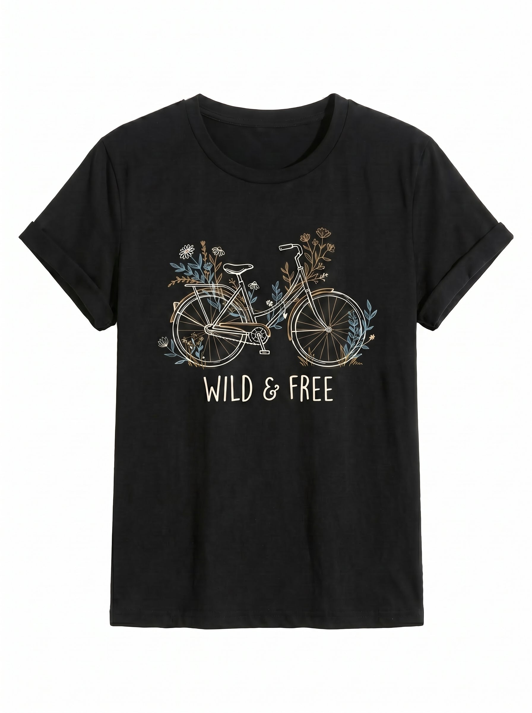 Wild & Free Vintage Bicycle Floral Graphic Tee
