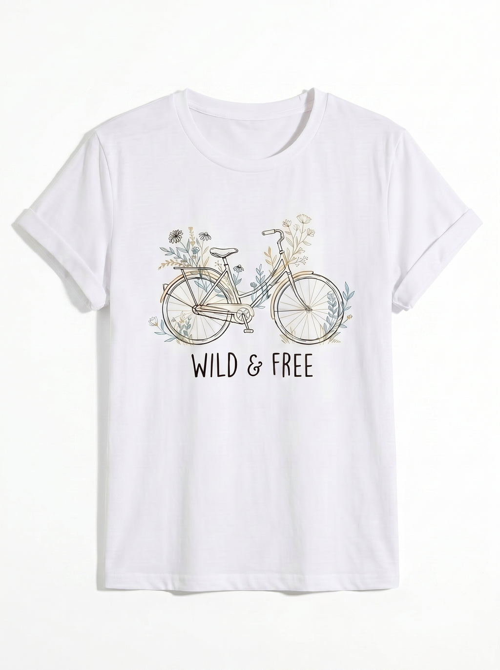 Wild & Free Vintage Bicycle Floral Graphic Tee