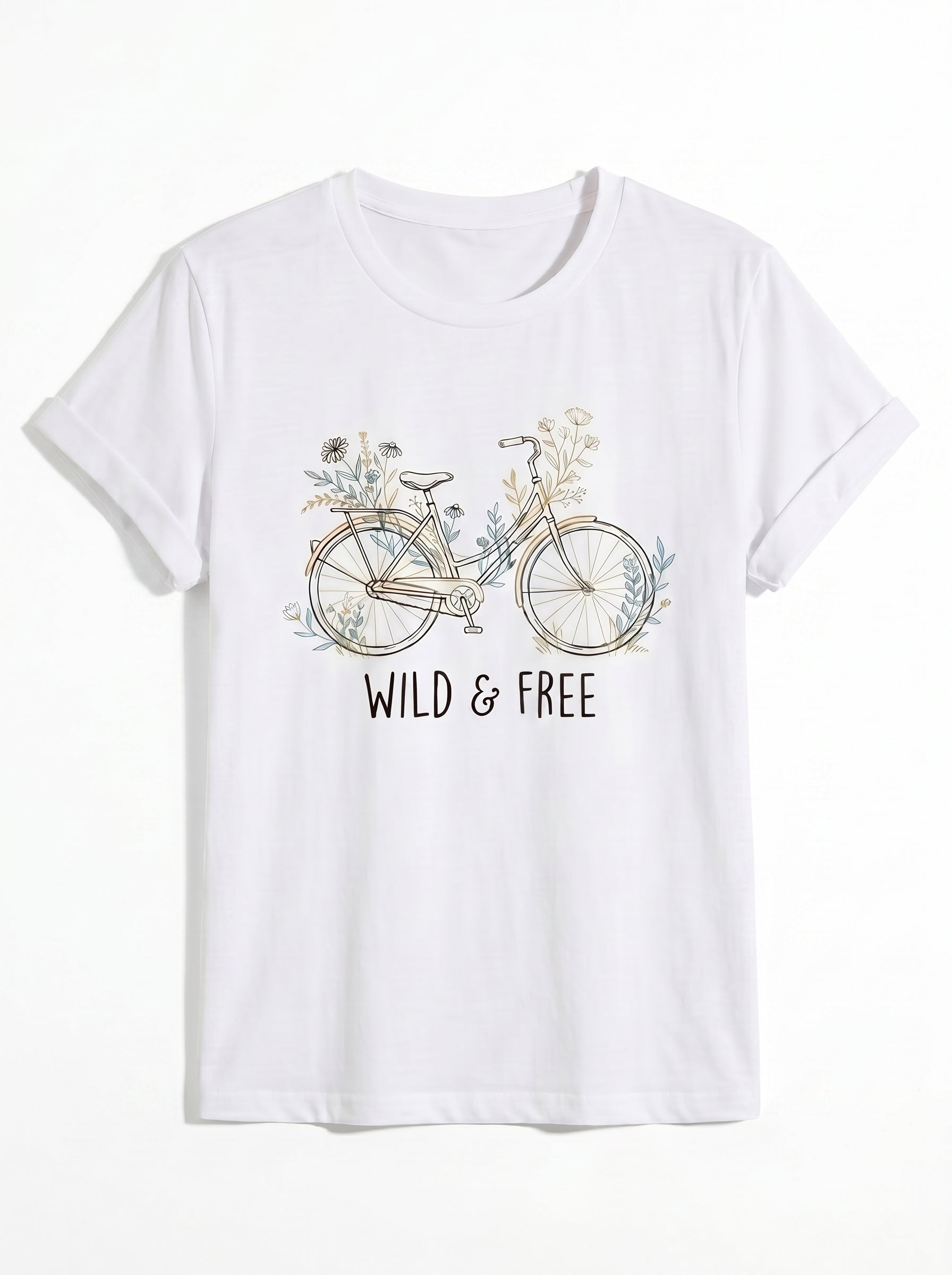 Wild & Free Vintage Bicycle Floral Graphic Tee