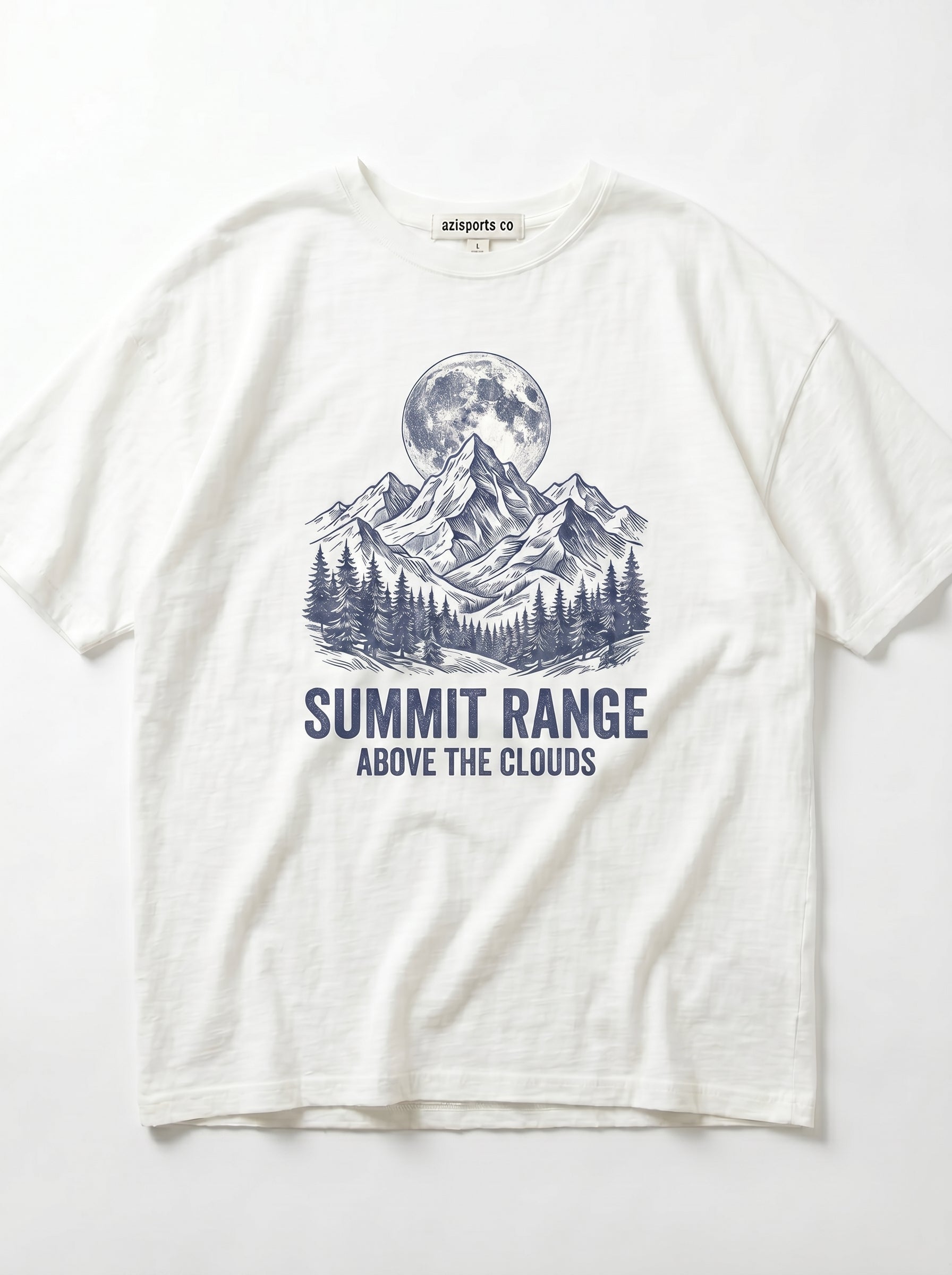 Summit Range Oversized Graphic Tee | Minimalist Mountain Line Art