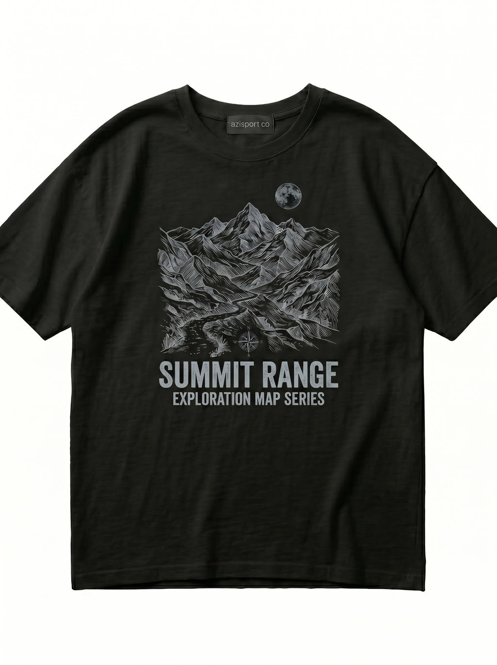 Summit Range Oversized Graphic Tee | Minimalist Mountain Line Art
