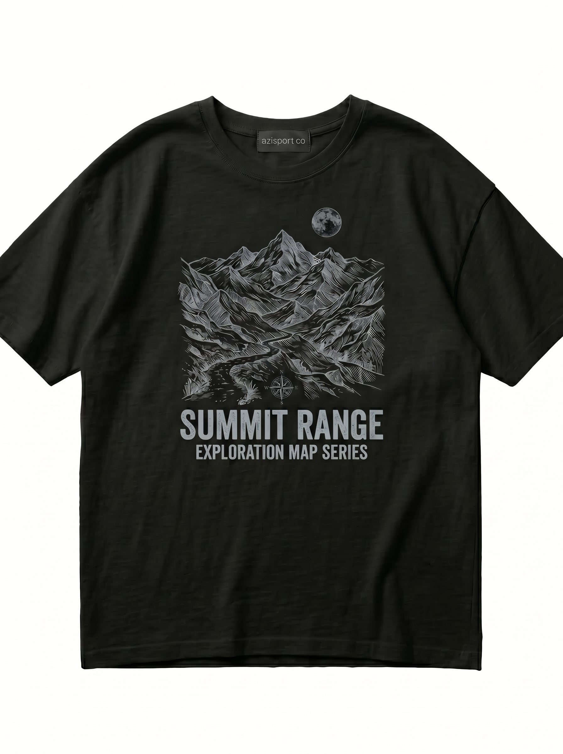 Summit Range Oversized Graphic Tee | Minimalist Mountain Line Art