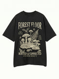 "Forest Floor" Mycelium Botanical Graphic Tee - Black & White