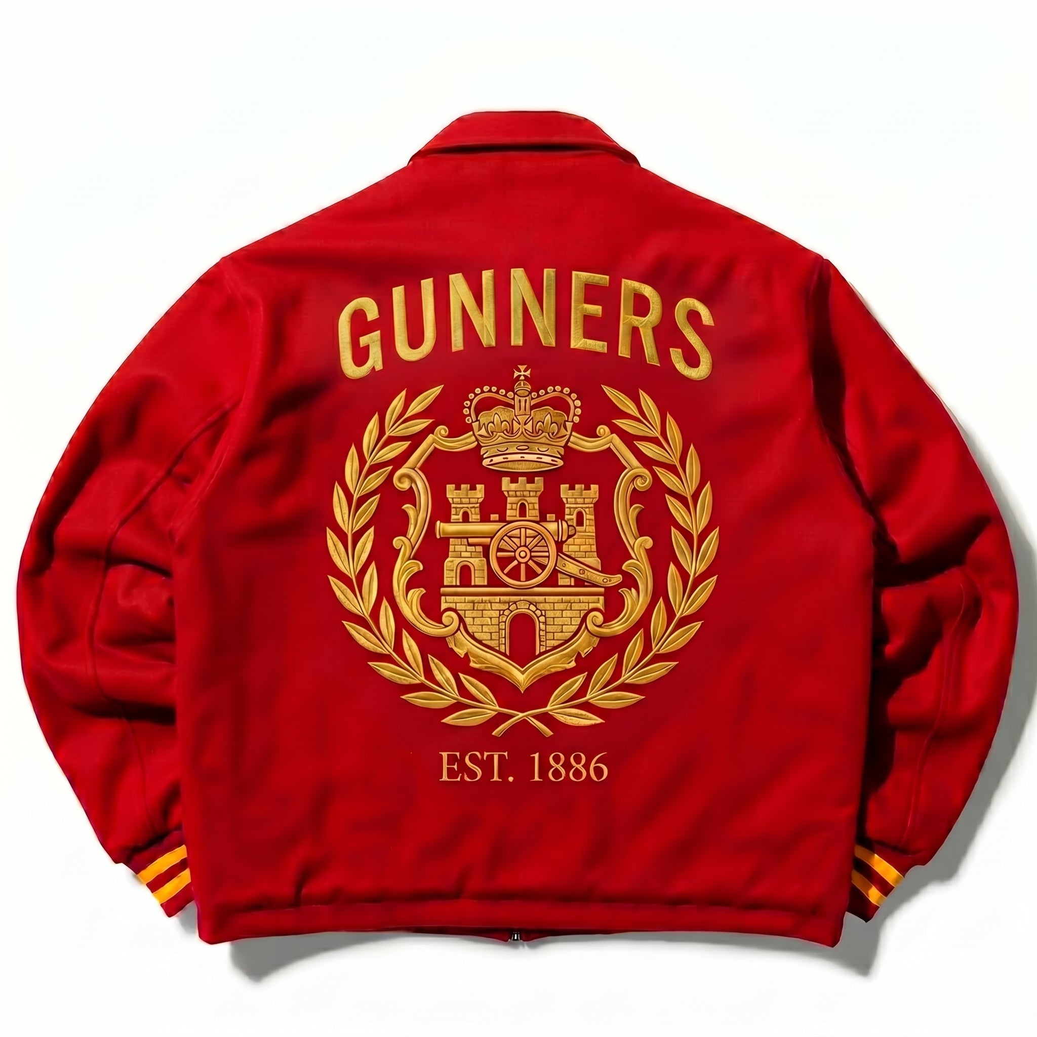 Gunners Embroidered Red Zip-Up Jacket