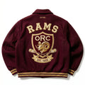 Oxford Rowing Club Varsity Jacket Burgundy Wool Letterman Bomber Coat