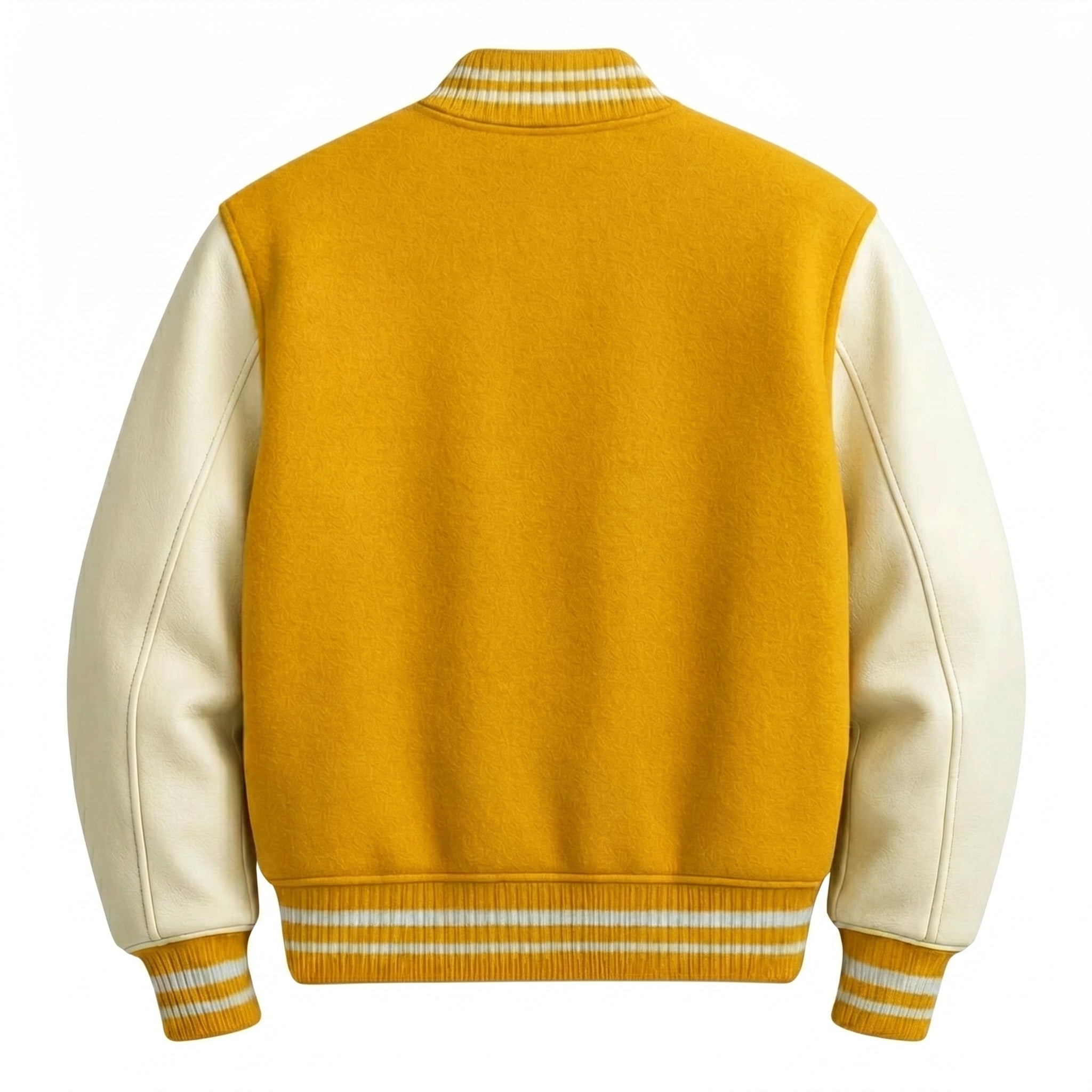 Yellow Varsity Jacket with White Sleeves | College Style Bomber Jacket