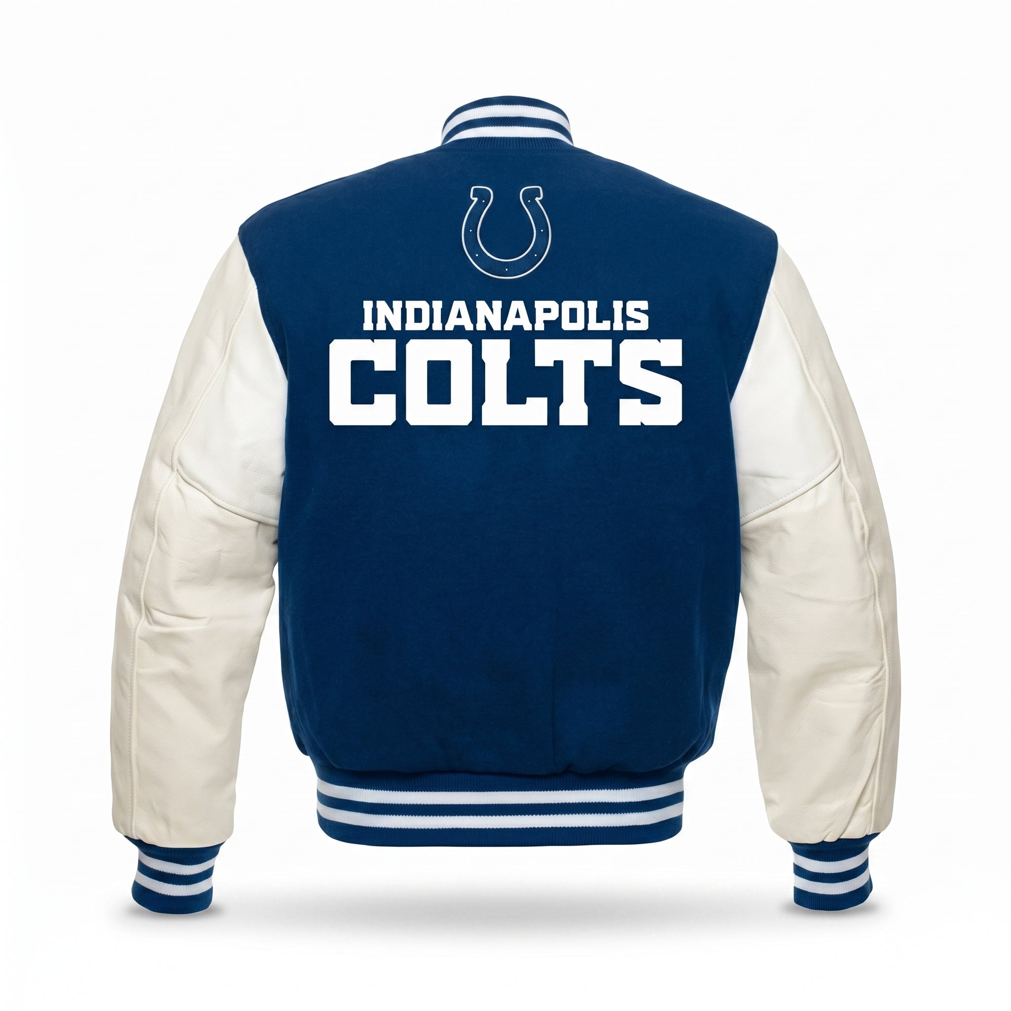 Indianapolis Colts Varsity Jacket – Blue & White Letterman Bomber Style