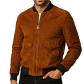 Men’s Brown Suede Bomber Jacket