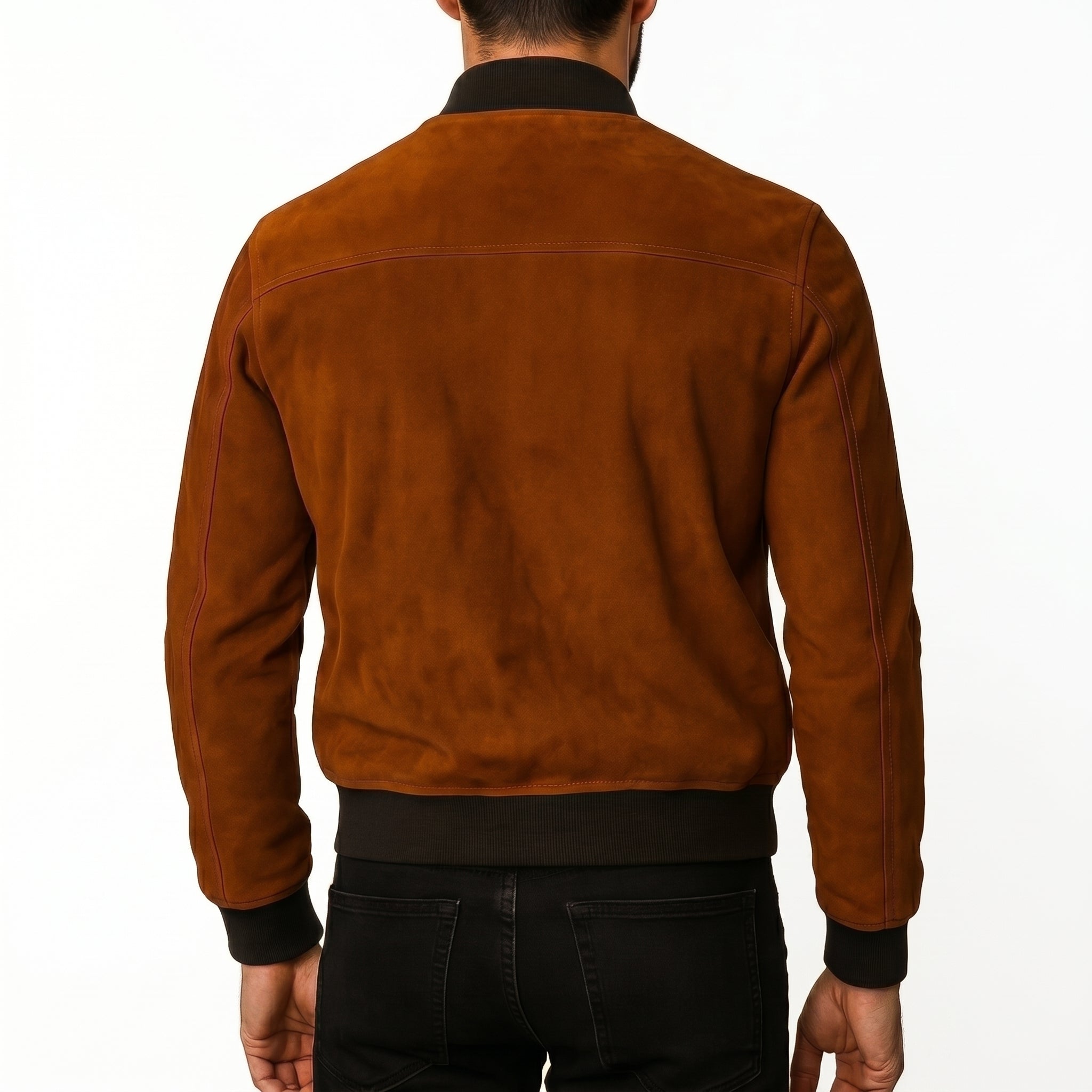 Men’s Brown Suede Bomber Jacket