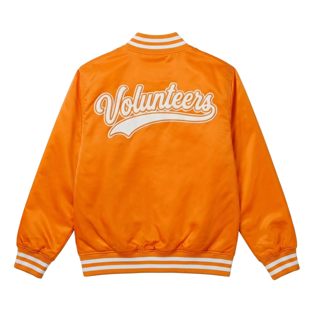 Tennessee Volunteers Orange Satin Bomber Varsity Jacket - Vols Game Day Letterman Jacket