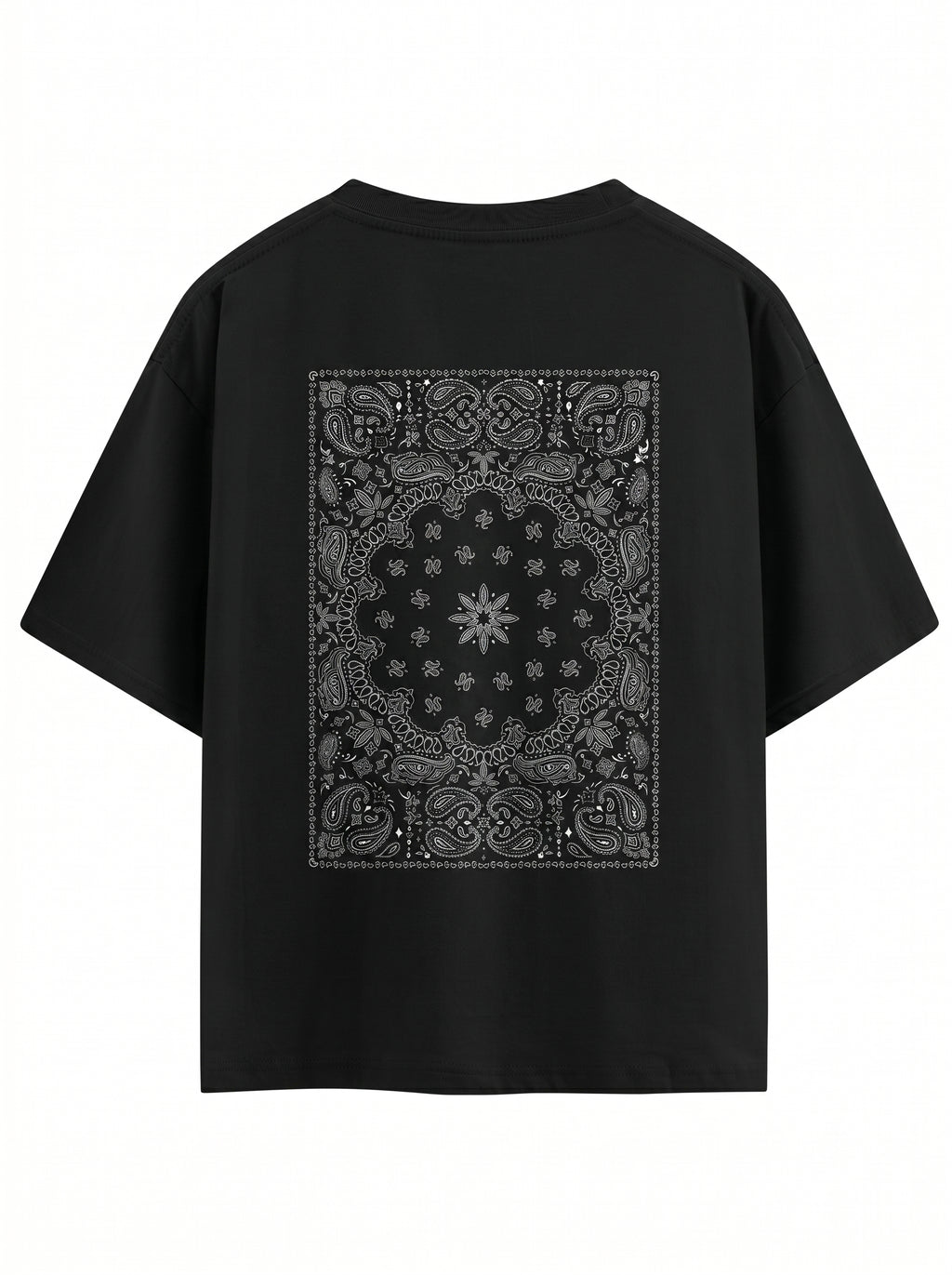 Midnight Bandana Oversized T-Shirt – Minimal Streetwear Graphic Tee