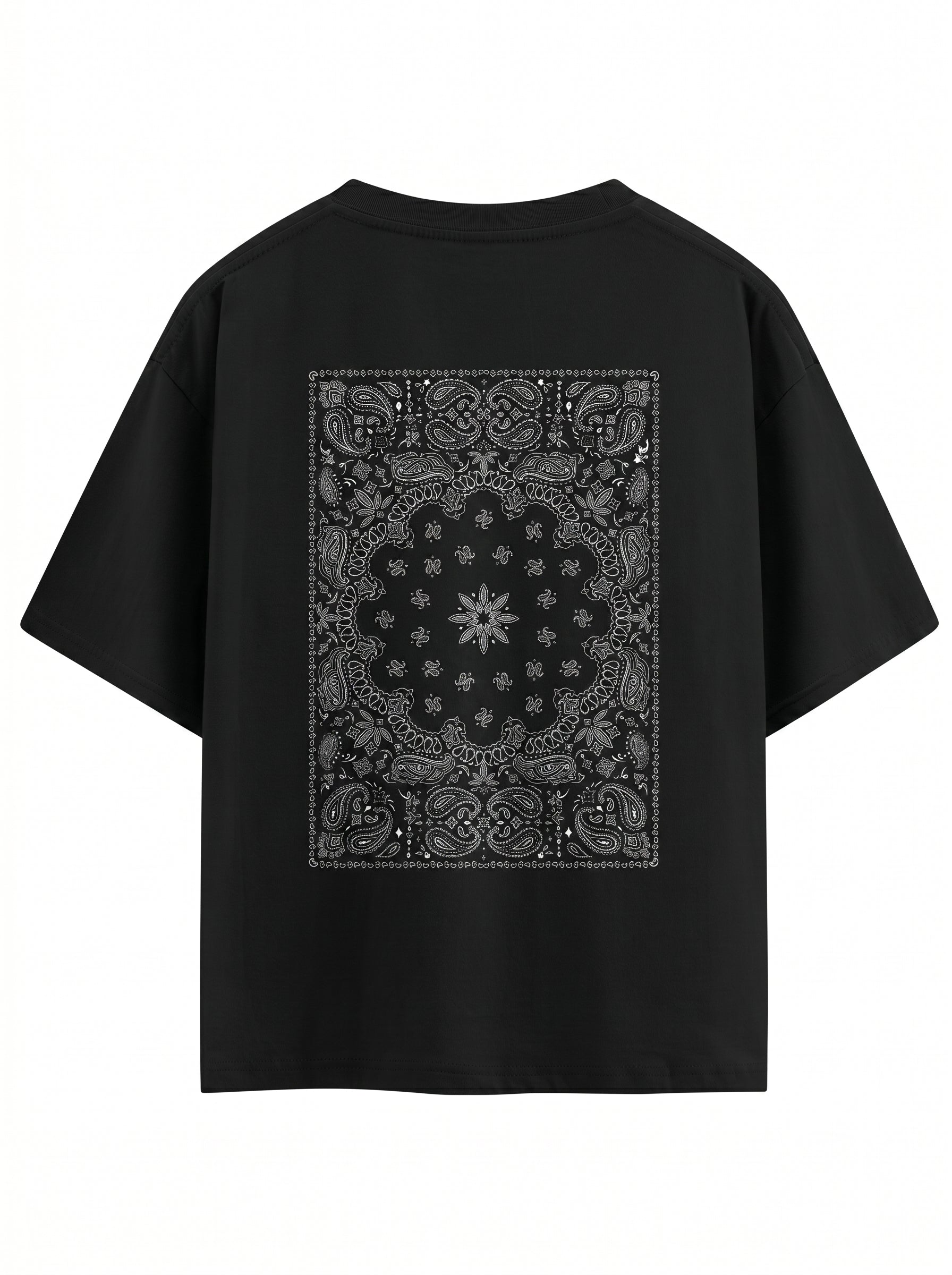 Midnight Bandana Oversized T-Shirt – Minimal Streetwear Graphic Tee