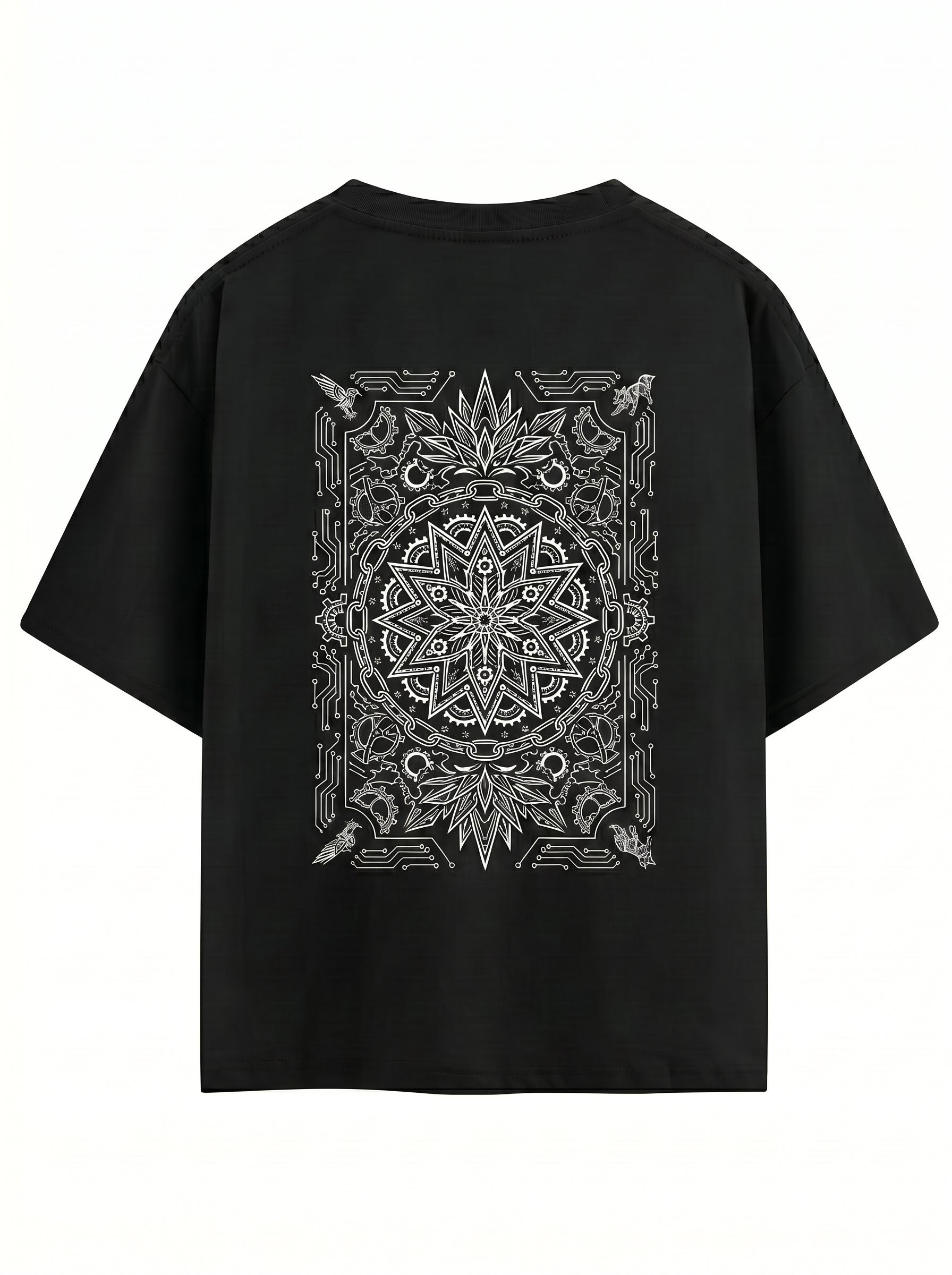 The Digital Mandala Drop-Shoulder Tee