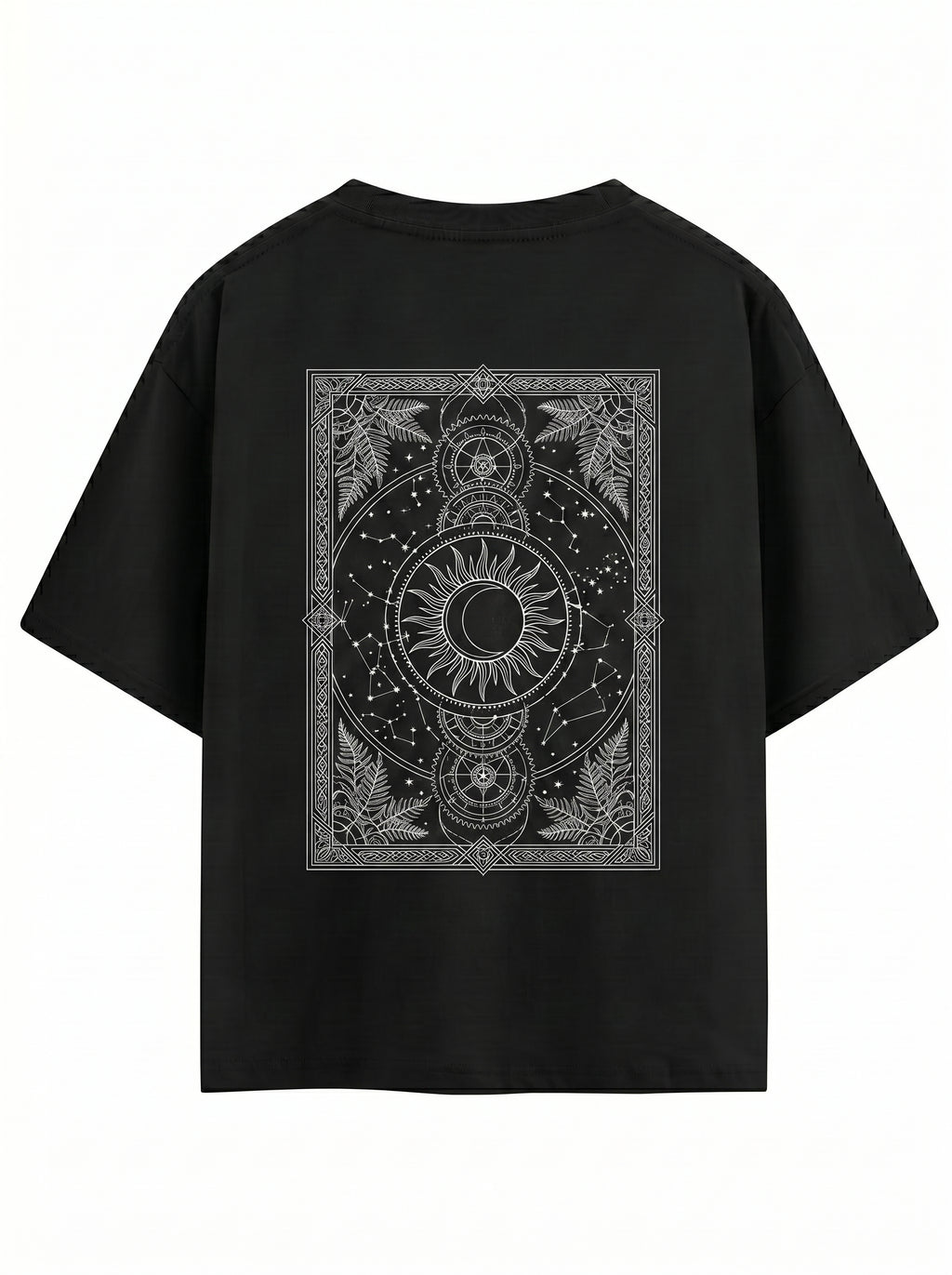 Celestial Sun & Moon Oversized Vintage Wash Tee
