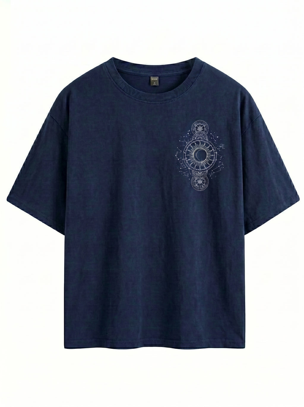 Celestial Sun & Moon Oversized Vintage Wash Tee