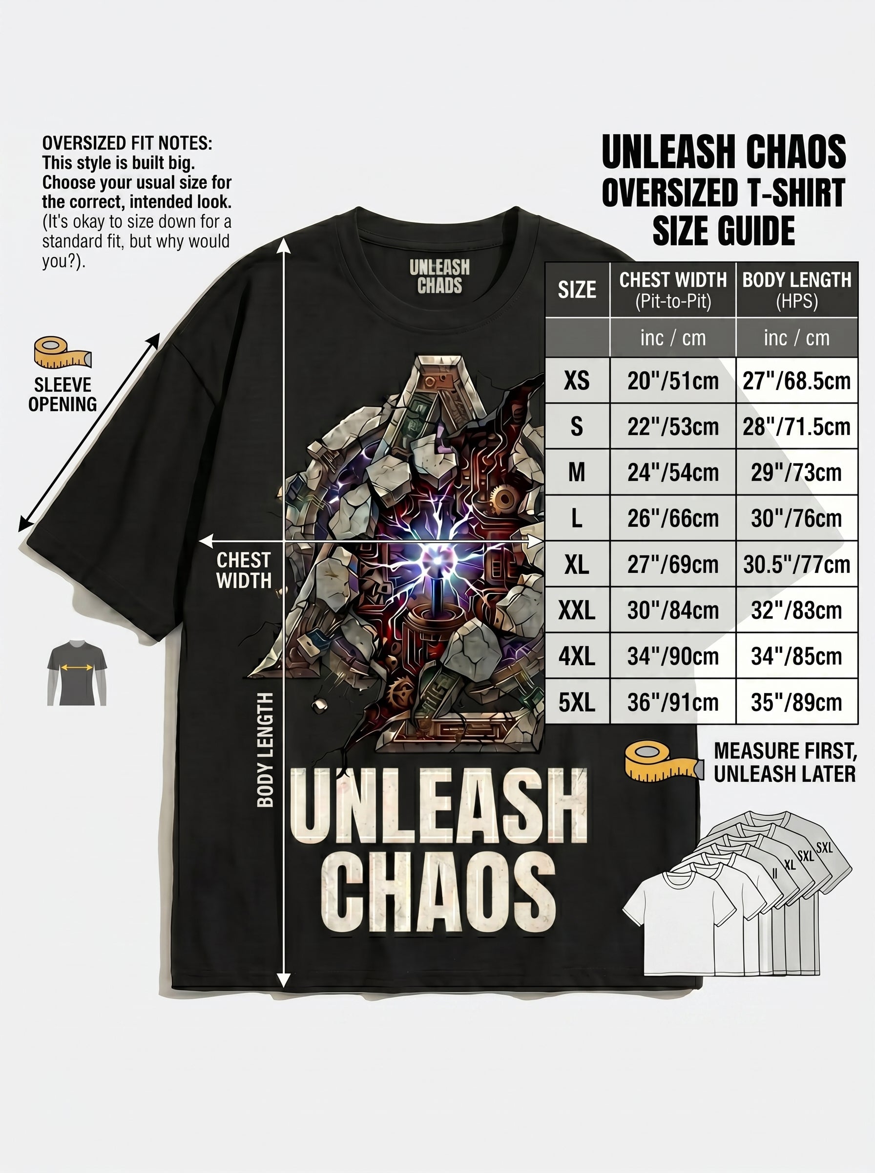 Unleash Chaos Back-Print T-Shirt | Distressed Urban Streetwear