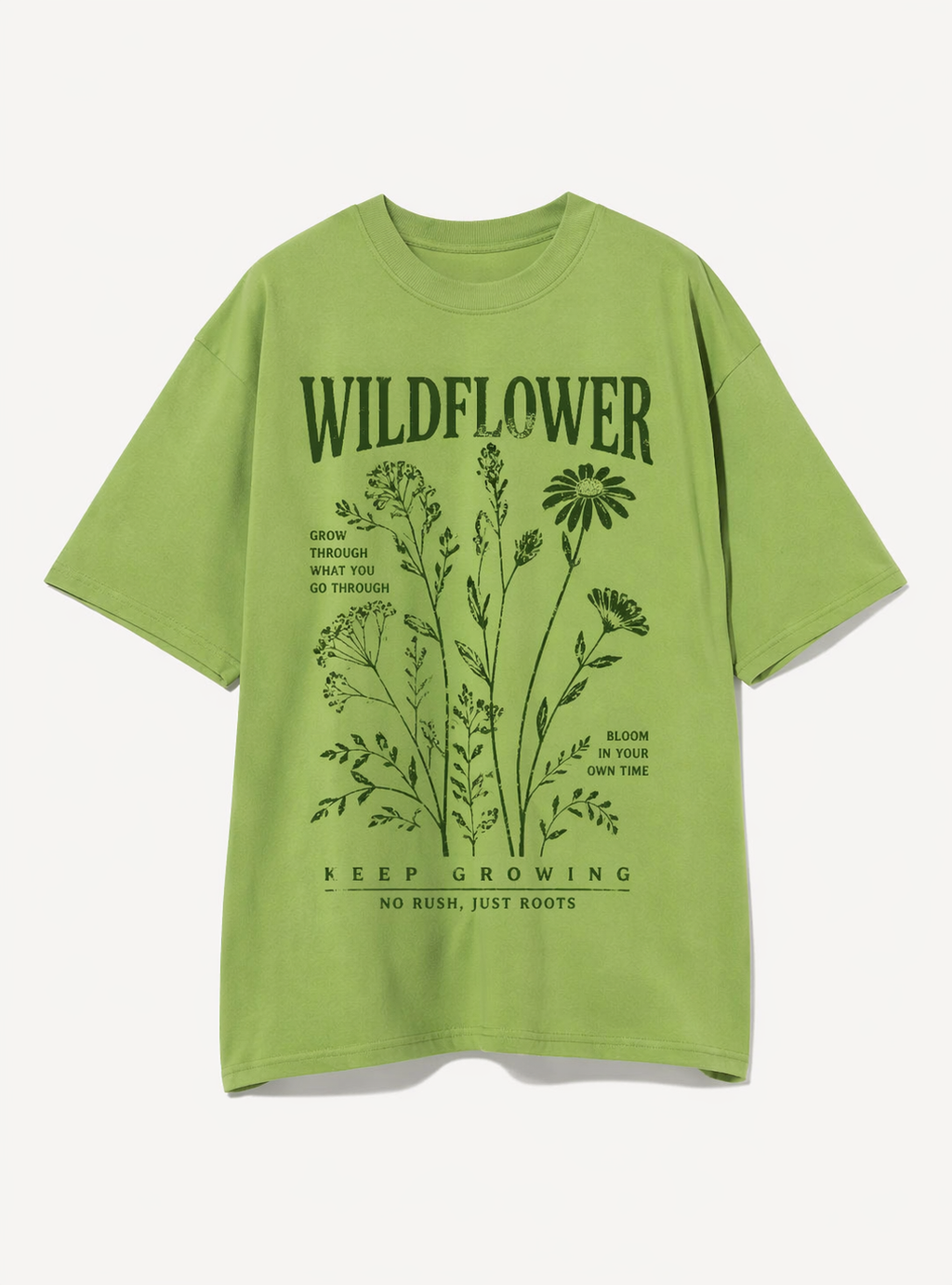 Oversized Wildflower Graphic T-Shirt – Botanical Streetwear Tee (Unisex XS–5XL)