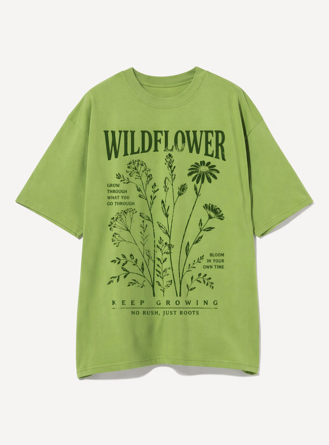 Oversized Wildflower Graphic T-Shirt – Botanical Streetwear Tee (Unisex XS–5XL)