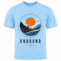 Unbound Sunset Mountain Graphic T-Shirt – Nature Adventure Streetwear