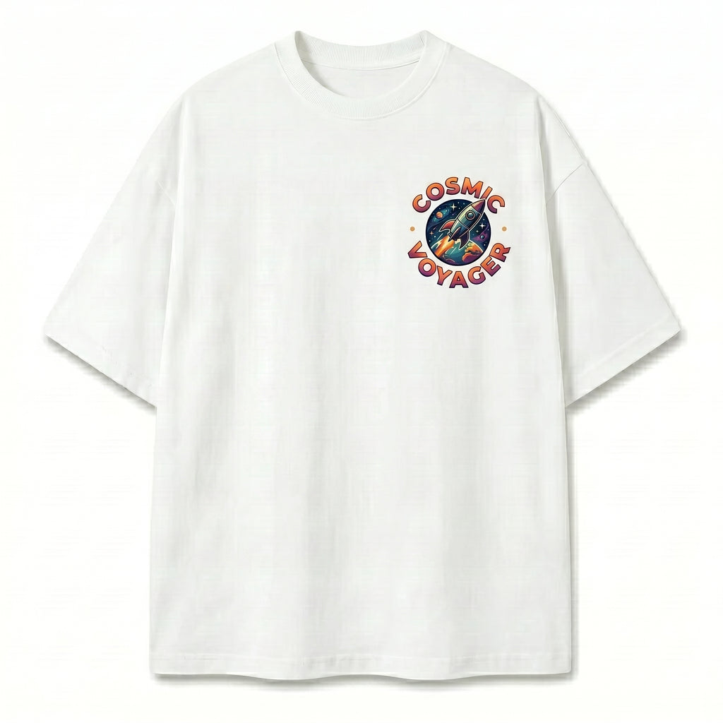 Cosmic Voyager Oversized Graphic Tee | Future Explorer T-Shirt