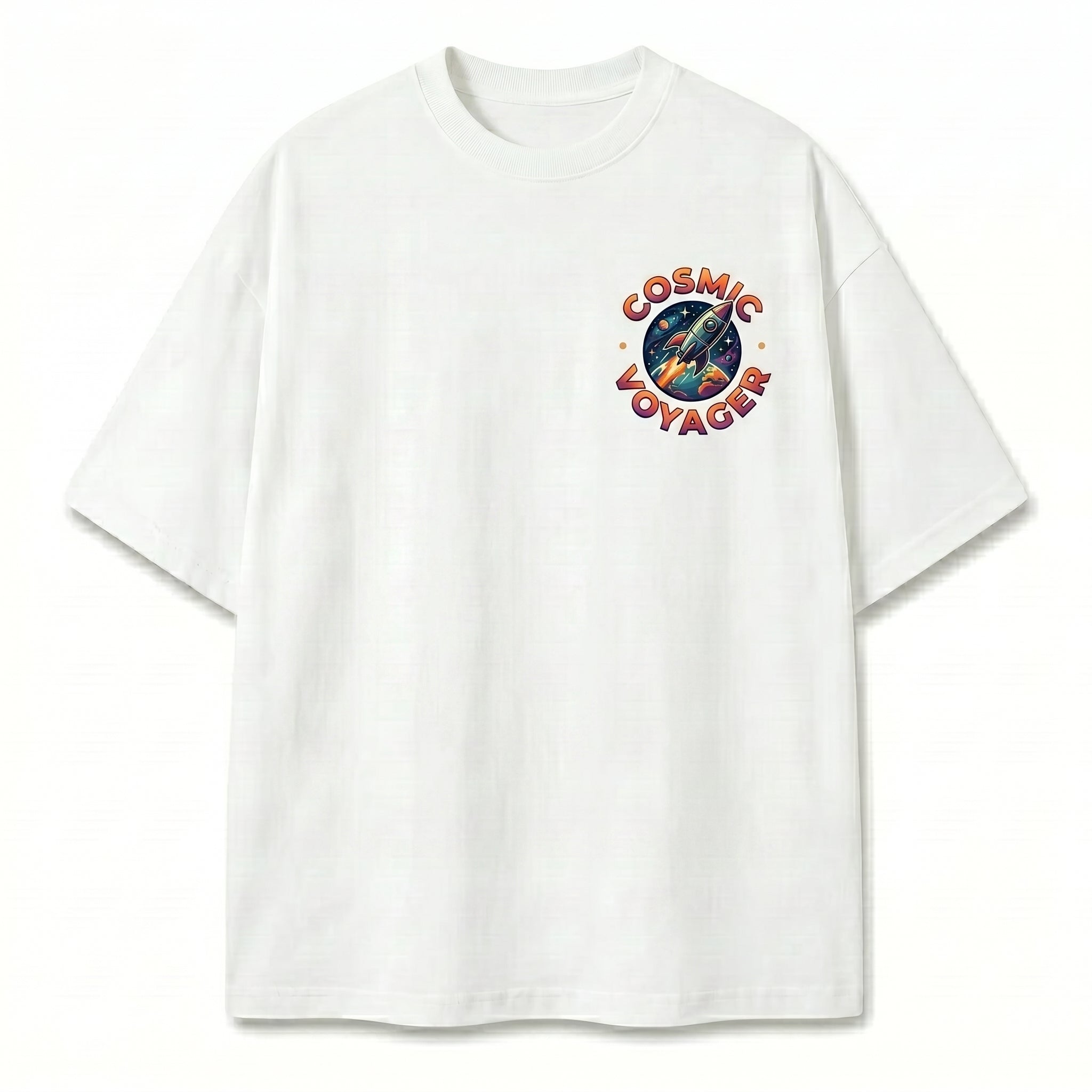 Cosmic Voyager Oversized Graphic Tee | Future Explorer T-Shirt