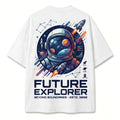 Cosmic Voyager Oversized Graphic Tee | Future Explorer T-Shirt