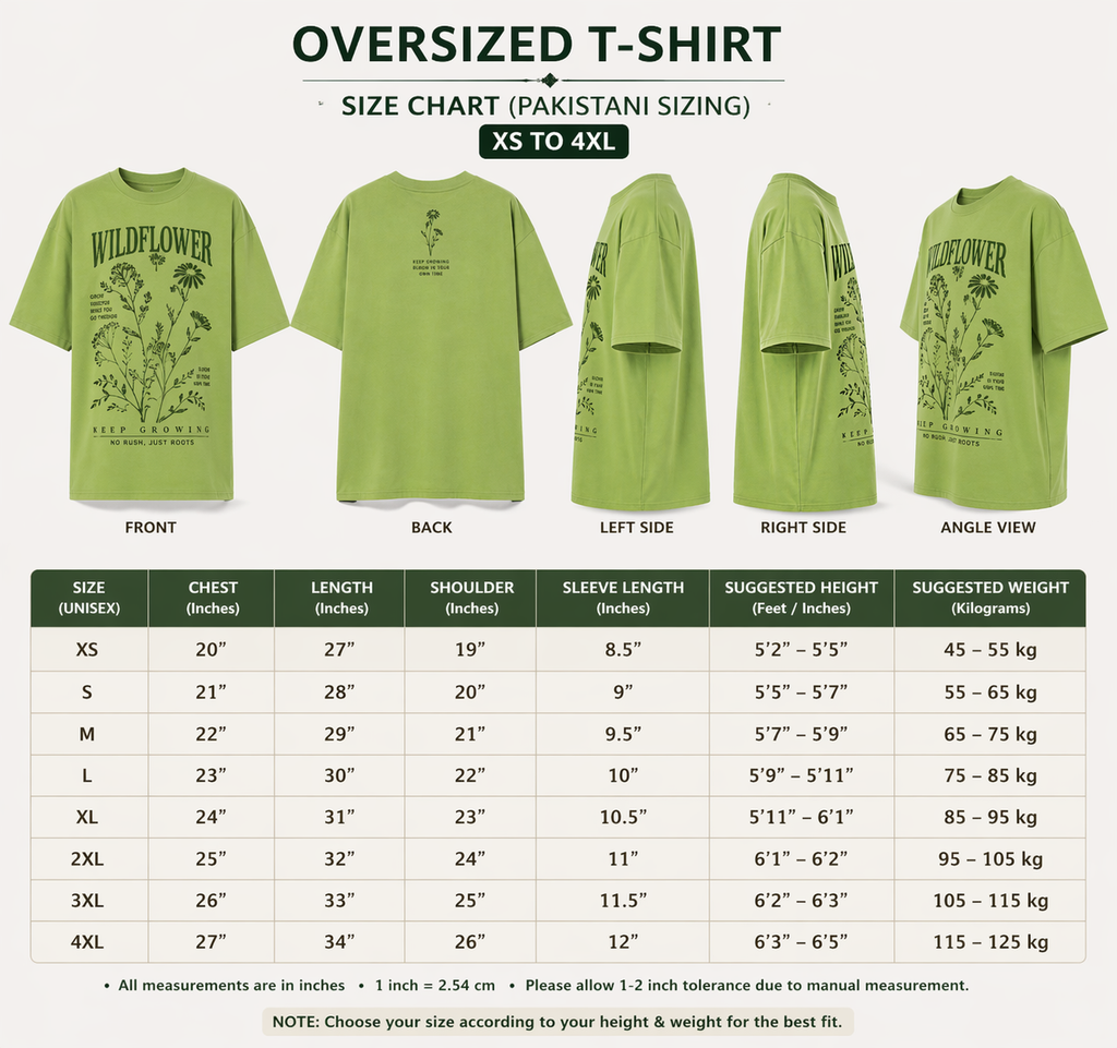Oversized Wildflower Graphic T-Shirt – Botanical Streetwear Tee (Unisex XS–5XL)
