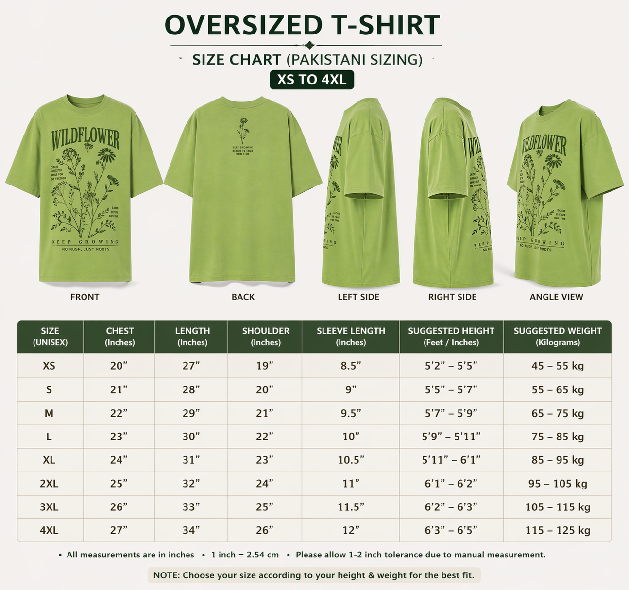 Oversized Wildflower Graphic T-Shirt – Botanical Streetwear Tee (Unisex XS–5XL)